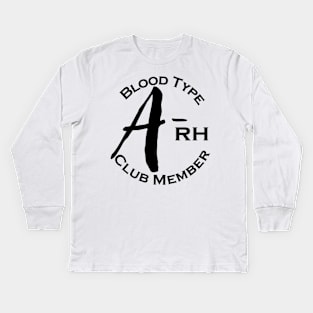 Blood type A minus club member Kids Long Sleeve T-Shirt